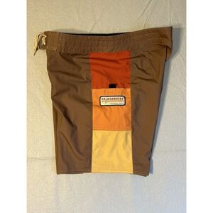 Howler Brothers Chargers Drawstring Board Shorts Mens Size 32 Brown Orange
